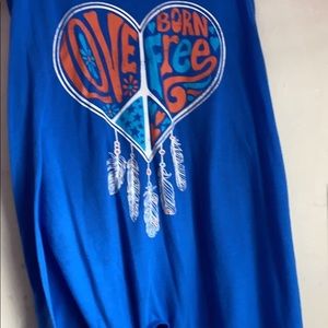 girls tank tops  , size- M, brand- jerryleigh, color-blue